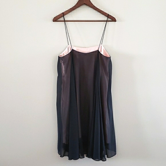 RW&CO Black Flowy Chiffon Dress NWT Spaghetti Strap Blush Lining 8 - Picture 2 of 3